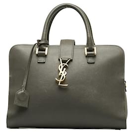 Yves Saint Laurent Kleines Monogramm Downtown Cabas Grau