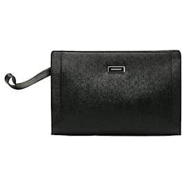 Burberry-Leather Clutch Bag-Black