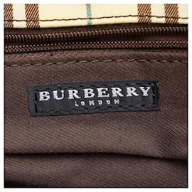 Burberry-Bolsa tote de lona a cuadros-Amarillo