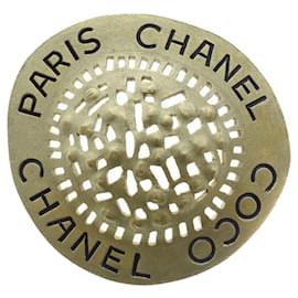 Chanel-Broche de sombrero CC-Dorado