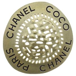 Chanel-Broche de chapeau CC-Doré