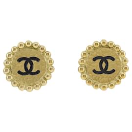 Chanel-Clipe CC Em Brincos-Dourado