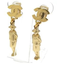 Chanel-Boucles d'oreilles pendantes poupée CC Mademoiselle-Doré