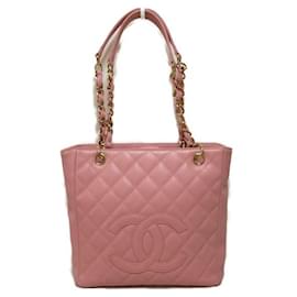 Chanel-CC Caviar Petite Shopping Tote-Pink