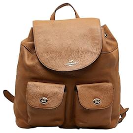 Coach-Leather Billie Backpack-Brown