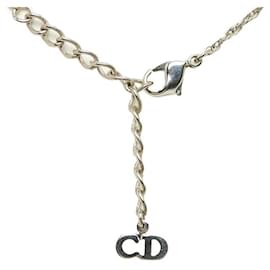 Dior-Logo Pendant Necklace-Silvery