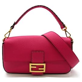 Fendi-Leather Baguette-Pink