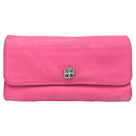Chrome Hearts-Kontinentale Brieftasche aus Leder-Pink