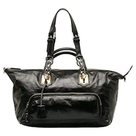 Dolce & Gabbana-Leather Chain Shoulder Bag-Black