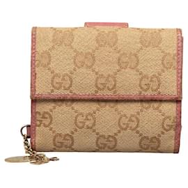 Gucci-GG Canvas French Purse-Pink
