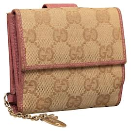 Gucci-GG Canvas French Purse-Pink