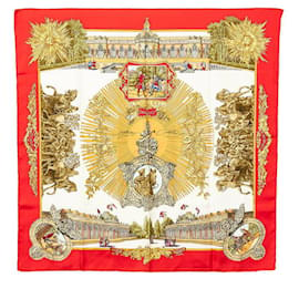 Hermès-carré 90 Sciarpa di seta Sanssoucy-Rosso