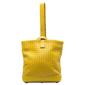 Bottega Veneta-Intrecciato Leather Crossbody bag-Yellow