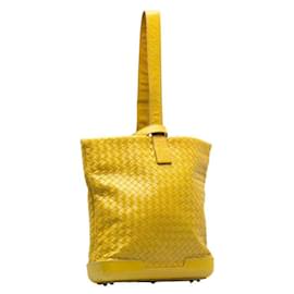 Bottega Veneta-Intrecciato Leather Crossbody bag-Yellow