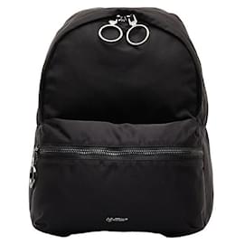Off White-Industrial Strap Nylon Backpack-Black