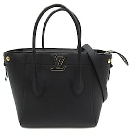 Louis Vuitton-Leather Freedom Tote-Black