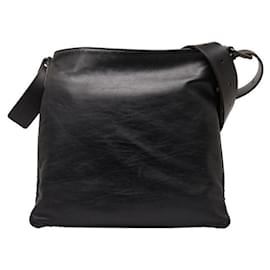 Bottega Veneta-Leather Crossbody Bag-Black