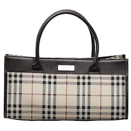 Burberry-House Check Handbag-Brown
