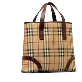 Burberry-Haymarket Check Handbag-Brown