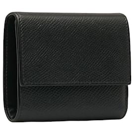 Céline-Leather Bifold Small Wallet-Black