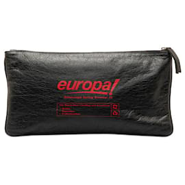 Balenciaga-Bolsa clutch de couro para supermercado Clip M-Preto