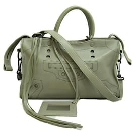 Balenciaga-Leather Blackout City Bag-Brown