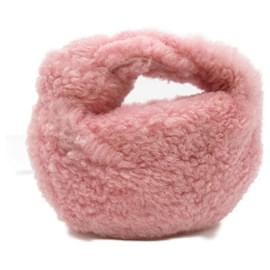 Bottega Veneta-Shearling Mini Jodie Bag-Pink