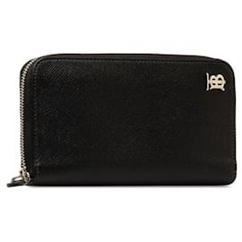 Burberry-Leather zip around wallet-Black