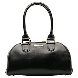 Burberry-Leather Top Handle Bag-Black