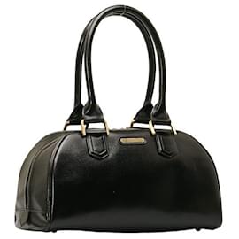 Burberry-Leather Top Handle Bag-Black