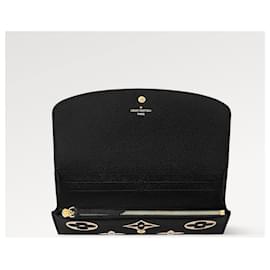 Louis Vuitton-Portafoglio LV Emilie in pelle empreinte-Nero