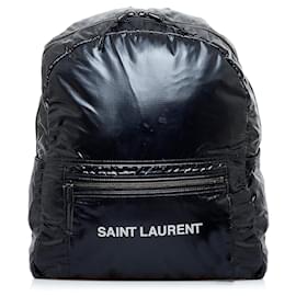Saint Laurent-Black Saint Laurent Logo Nuxx Nylon Backpack-Black
