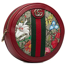 Gucci-Brown Gucci GG Supreme Flora Ophidia Backpack-Brown