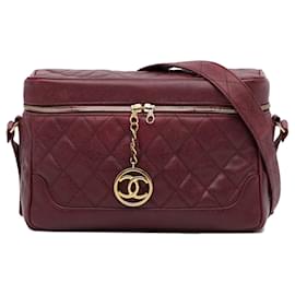 Chanel-Red Chanel Large Quilted Caviar Zip Box Bag-Red