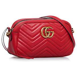 Gucci-Kleine rote Umhängetasche „GG Marmont“ von Gucci-Rot