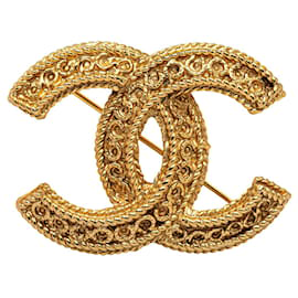 Chanel-Goldene Chanel CC-Brosche-Golden