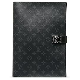 Louis Vuitton-Black Louis Vuitton Monogram Eclipse Franck Folder-Black