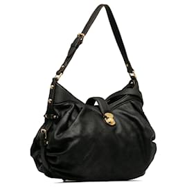Louis Vuitton-Black Louis Vuitton Monogram Mahina XS Crossbody Bag-Black