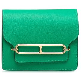 Cartera delgada verde Hermès Evercolor Roulis Verde