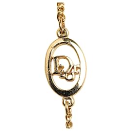 Dior-Gold Dior CD Oval Logo Chain Necklace-Golden