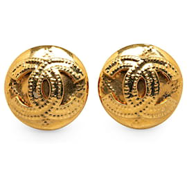 Chanel-Bracciale in oro Chanel CC con clip su orecchini-D'oro