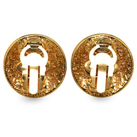 Chanel-Gold Chanel CC Clip On Earrings Costume Bracelet-Golden