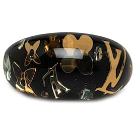 Louis Vuitton-Pulsera de disfraz con anillo de resina con inclusión de cristales de Louis Vuitton negra-Negro
