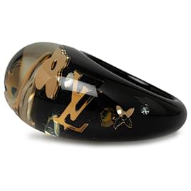 Louis Vuitton-Bracelet de costume en résine à inclusion de cristaux Louis Vuitton noir-Noir