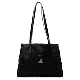 Fendi-Black Fendi FF Nylon Tote Bag-Black