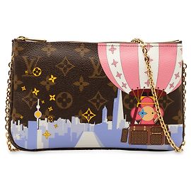 Borsa a tracolla Illustre Vivienne Shanghai con zip Pochette foderata con monogramma marrone Louis Vuitton Marrone
