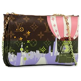 Louis Vuitton-Brown Louis Vuitton Monogram lined Zip Pochette Illustre Vivienne Shanghai Crossbody Bag-Brown