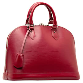 Louis Vuitton-Sac à main rouge Louis Vuitton Epi Alma PM-Rouge