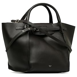 Céline-Bolso satchel grande pequeño Celine negro-Negro