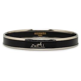 Hermès-Bracelet de costume en émail étroit Hermès Caleche noir-Noir
